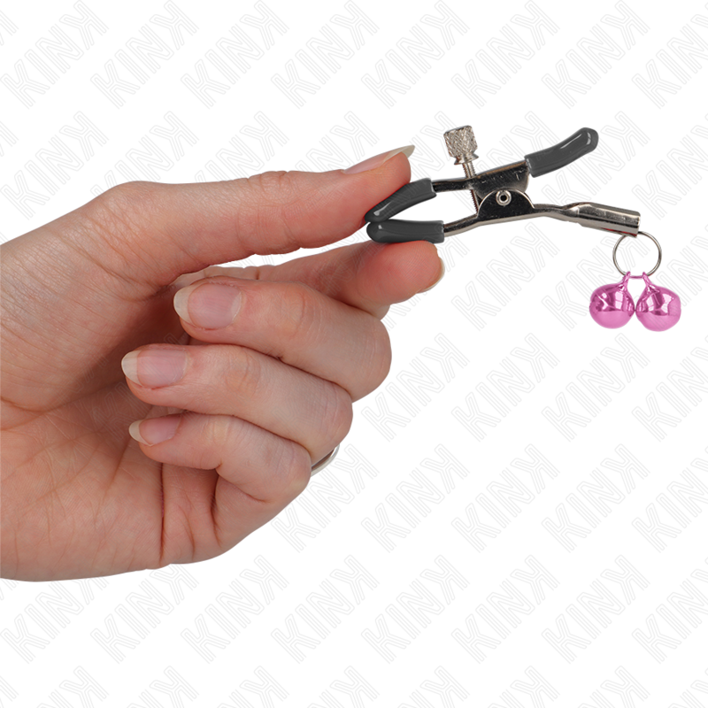 KINK - PINZAS PARA PEZONES CON DOBLE CAMPANILLA ROSA 6 CM