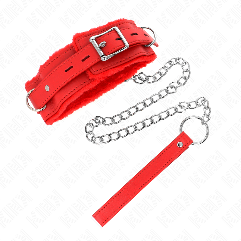 KINK - COLLAR CON CORREA 65 CM CON RESTRICCIONES ROJO AJUSTABLE 36-42 CM X 5.5 CM