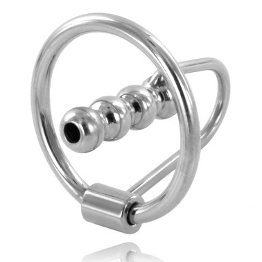 METAL HARD - ANILLO GLANDE CON PLUG URETRAL 28MM