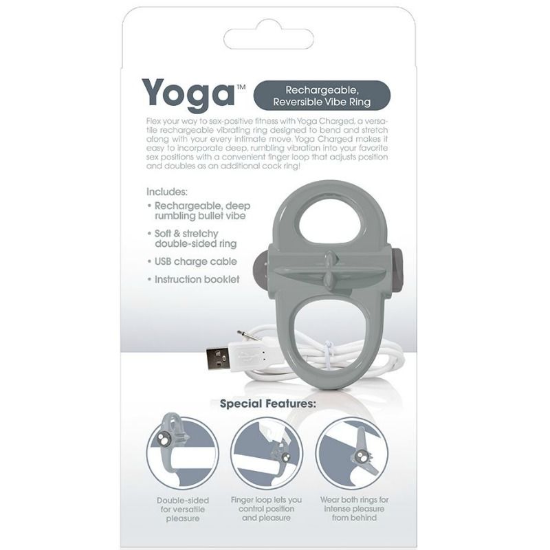 SCREAMING O - ANILLO VIBRADOR RECARGABLE YOGA GRIS