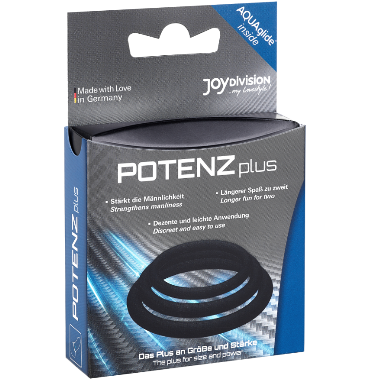 JOYDIVISION POTENZDUO - PLUS PACK 3 ANILLOS PARA PENE NEGRO - S, M, L