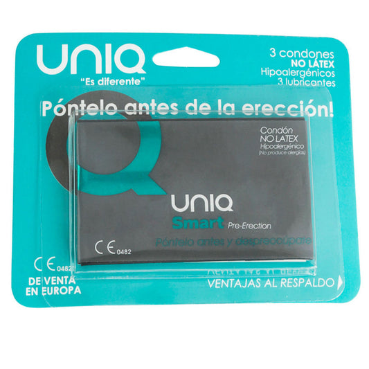 UNIQ - SMART PRESERVATIVOS PRE-ERECCIÓN SIN LATEX 3 UNIDADES