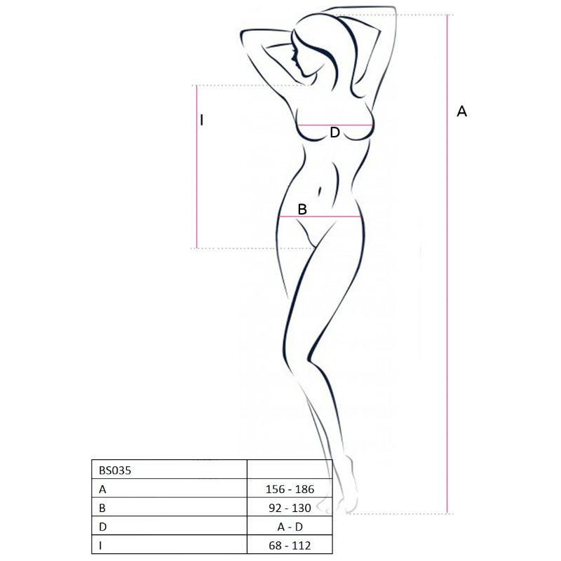 PASSION - WOMAN BS035 BODYSTOCKING BLANCO TALLA UNICA