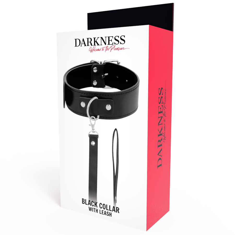 DARKNESS - COLLAR DE POSTURA CON CADENA LEATHER