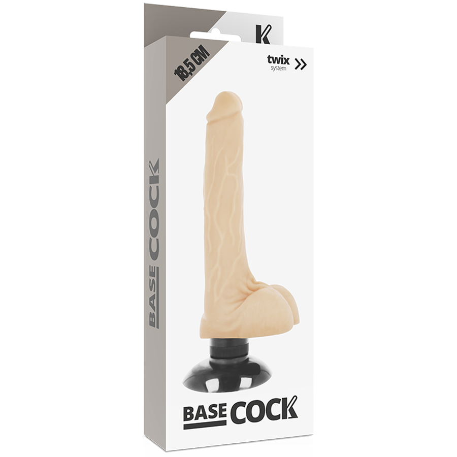 BASECOCK - VIBRADOR REALISTICO 2-1 NATURAL 18.5 CM -O- 4 CM