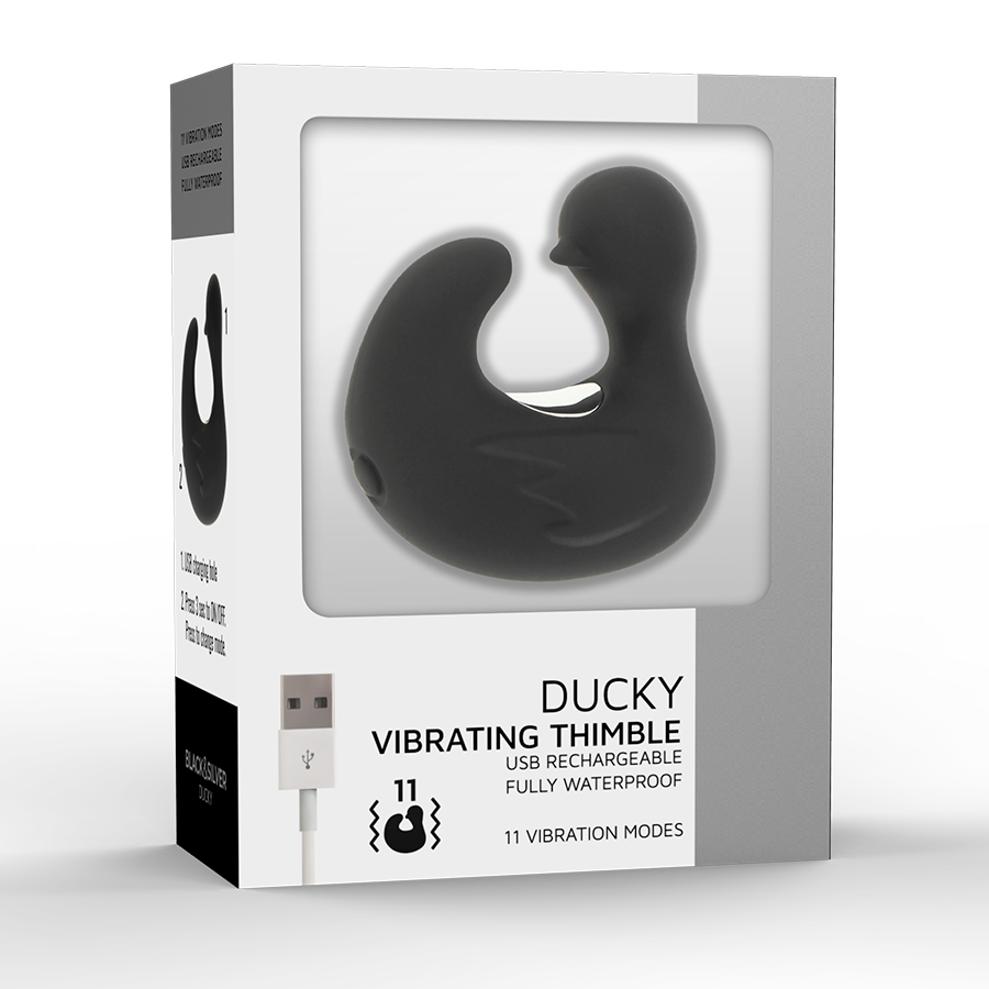 BLACK&SILVER - DEDAL PATO ESTIMULADOR DE SILICONA RECARGABLE DUCKYMANIA