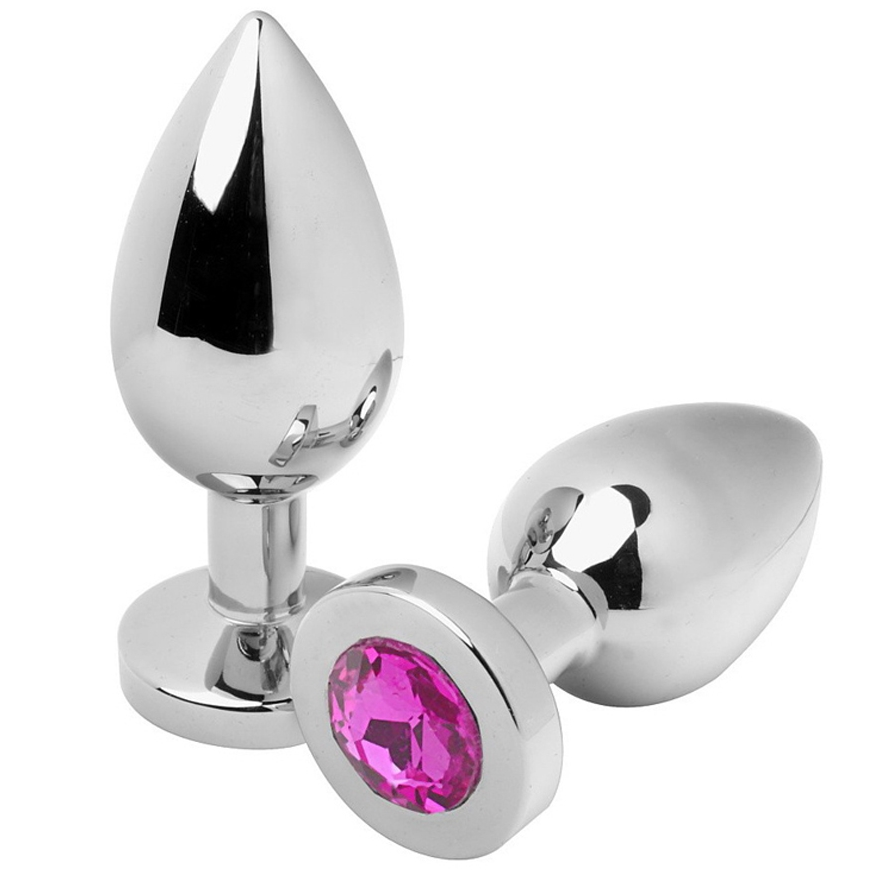 METAL HARD - ANAL PLUG DIAMOND ROSA MEDIUM 7.62CM