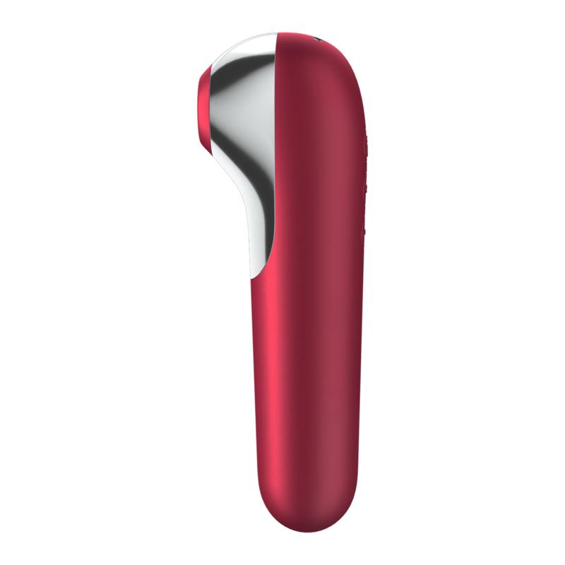 SATISFYER - DUAL LOVE VIBRADOR Y SUCCIONADOR CON AIRE PULSADO ROJO