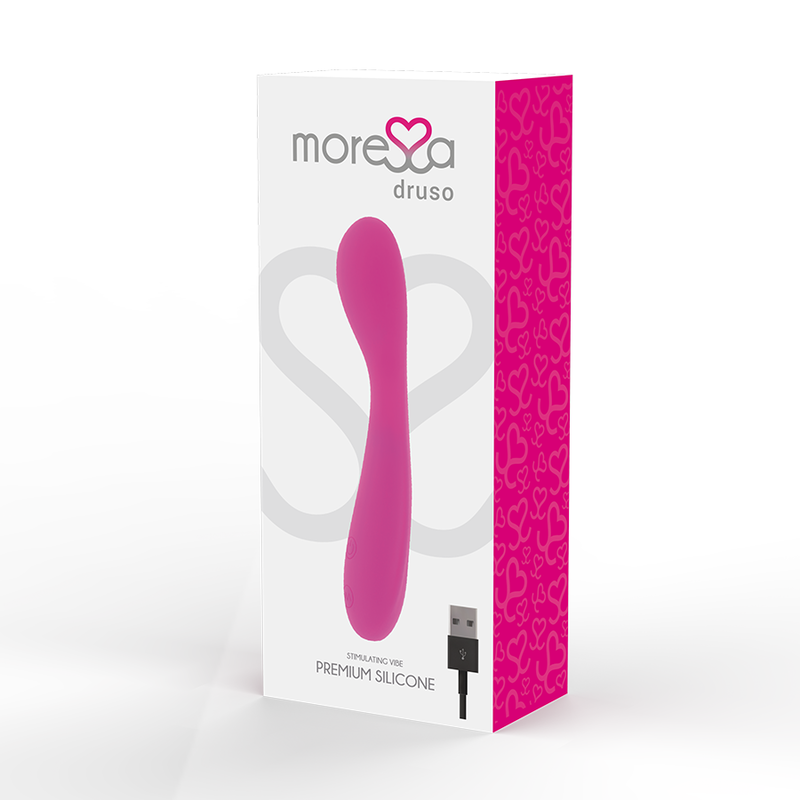 MORESSA - DRUSO MASAJEADOR DUO PUNTO G Y SUERO PELVICO PREMIUM SILICONE RECARGABLE